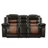 New Classic U7005-25-BRN Nikko - Console Loveseat With Dual Recliners - Two Tone Brown