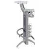 CoasterEssence 100135 Dallas - 2-Shelf Curved Freestanding Home Bar Cabinet - Silver