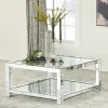 CoasterElevations 736218 Valentina - 1-Shelf Square Glass Top Coffee Table - Silver