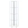 CoasterEveryday 950001 Zahavah - 4-Shelf Hexagonal Clear Glass Curio Cabinet - White