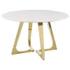 Coaster Fine Furniture 107171 Gwynn - Round Marble Stainless Steel Dining Table - Gold