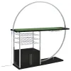 Coaster Fine Furniture 182799 Risley - 2-Door Circular LED Home Bar Cabinet - Dark Charcoal