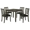 Coaster Fine Furniture 150410 Parkwood - 5 Piece Square Dining Table Set - Charcoal