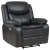 Coaster Fine Furniture 610233P Sycamore - Upholstered Power Recliner Chair - Dark Gray
