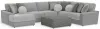Jackson Furniture Industries 4047/73/59/30/75/28-38 Canyon - 4 Piece Sectional With Cuddler Seat Cushions, Included Accent Pillows And Cocktail Ottoman (Left Side Facing Chaise) - Platinum