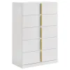 Coaster Fine Furniture 223095 Ines - 5-Drawer Bedroom Chest Of Drawers - White High Gloss