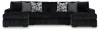Ashley Furniture 98103S5 Ashley Furniture 98103S5 Midnight-Madness - 3-Piece Sectional With Laf And Raf Corner Chaises - Onyx