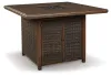 Ashley Furniture P750-665 Paradise Trail - Square Bar Table w/Fire Pit - Medium Brown