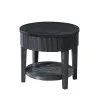 New Classic T3881-20 Tate - Round One Drawer End Table - Black