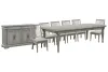 Pulaski Furniture P091240-KIT6 Pulaski Furniture P091240-KIT6 Madison Ridge - Extendable Leg Dining Table With 6 Side Chairs And Server - Bluff Gray