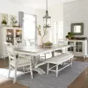 Liberty Furniture 661W-CD-6TRS Liberty Furniture 661W-CD-6TRS Whitney - 6 Piece Trestle Table Set - Antique Linen / Weathered Gray