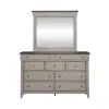 Liberty Furniture 457-BR-DM Ivy Hollow - Dresser & Mirror - Weathered Linen / Dusty Taupe