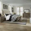 Liberty Furniture 615-BR-KSLDMN Liberty Furniture 615-BR-KSLDMN Americana Farmhouse - 4 Piece Bedroom Set (King Sleigh Bed, Dresser & Mirror, Nightstand) - Dusty Taupe