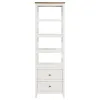 Coaster Fine Furniture 708254 Hollis - 4-Shelf Wood Media Tower With Drawers - Brown And White
