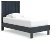 Ashley Furniture EB1528/231/245/155/111/292(2) Ashley Furniture EB1528/231/245/155/111/292(2) Simmenfort - 6 Pc. - Dresser, Chest, Twin Platform Bed, 2 Nightstands - Navy Blue