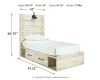 Ashley Furniture B192/31/36/53/52/150/B100-11 Ashley Furniture B192/31/36/53/52/150/B100-11 Cambeck - 6 Pc. - Dresser, Mirror, Twin Panel Bed with Side Storage Drawers - Whitewash