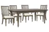 Pulaski Furniture P413240-KIT4 Pulaski Furniture P413240-KIT4 Madison Ridge - Extendable Leg Dining Table With 4 Arm Chairs - Natural Bark