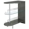 CoasterEssence 101073 Adolfo - Rectangular 2-Tier Home Bar Table - Gray High Gloss
