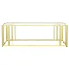 CoasterEssence 723608 Adri - Rectangular Glass Top Coffee Table - Matte Brass