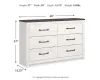 Ashley Furniture B1190-31 Gerridan - Six Drawer Dresser - White / Gray