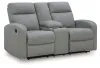 Ashley Furniture PC4220494 Gauntlet - Double Recline Loveseat With Console - Sterling