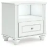Ashley Furniture PCB1819-91 Kozlani - One Drawer Night Stand - White