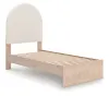 Ashley Furniture PCB1566B2 Arloster - Twin Upholstered Panel Bed - Tan / White