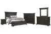 Pulaski Furniture P012-BR-K4-KIT6 Pulaski Furniture P012-BR-K4-KIT6 Caldwell - King Storage Bed, 2 Nightstands, Drawer Dresser With Mirror And Master Chest - Smoked Molasses