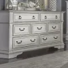 Liberty Furniture 520-BR31 Abbey Park - 7 Drawer Dresser - Antique White