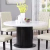 CoasterEssence 115490 Sherry - Round Marble Top Dining Table - Rustic Espresso