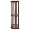 CoasterEssence 3393 Appledale - 6-Shelf Corner Curio Display Cabinet - Medium Brown