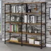 CoasterEveryday 801543 Analiese - 4-Shelf Double Bookshelf - Rustic Nutmeg