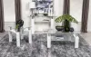 Coaster Fine Furniture 703438 Dyer - 1-Shelf Rectangular Glass Top Coffee Table - White
