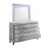 New Classic 00-9698S-DM New Classic 00-9698S-DM Valentino - 2 Piece Dresser & Mirror - Silver