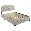Coaster Fine Furniture 316011Q Marianna - 4-Drawer Upholstered Queen Storage Bed - Cream