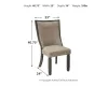 Ashley Furniture D736-02 Tyler Creek - Dining UPH Side Chair (Set of 2) - Framed Back - Black / Grayish Brown