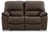 Ashley Furniture U4380874 Leesworth - Reclining Power Loveseat - Dark Brown