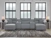 Ashley Furniture 65906S16 Ashley Furniture 65906S16 Modmax II - 5-Piece Power Reclining Sectional With Double Chaise And 2 Consoles - Salt And Pepper