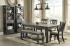 Ashley Furniture D736/25/01(4)/00/76(2) Ashley Furniture D736/25/01(4)/00/76(2) Tyler Creek - 8 Pc. - Dining Room Table, 4 Side Chairs, Bench, 2 Cabinets - Dark Gray