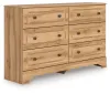 Ashley Furniture PCB1075-31 Aleaport - Six Drawer Dresser - Warm Brown