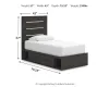 Ashley Furniture PCB2108B18 Hollivern - Twin Panel Bed With Storage - Dark Gray