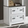 Liberty Furniture 417-HO147 Allyson Park - Bunching Lateral File Cabinet - Wirebrushed White / Charcoal