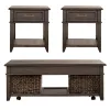 Liberty Furniture 792-OT-3PCS Mill Creek - 3 Piece Living Room Set (Lift Top Cocktail & 2 Drawer End Tables) - Peppercorn
