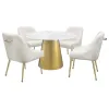 Coaster Fine Furniture 107600 Ambrose - Round Marble Top Dining Table - Brushed Gold