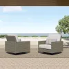New Classic G2746-21S Bungalow - Patio Swivel Club Chair With Accent Pillow (Set of 2) - Gray