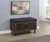 Coaster Fine Furniture 915153 Brixton - 2-Door Padded Entryway Shoe Storage Bench - Smoked Oak