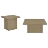 Coaster Fine Furniture 710918-S2 Devar - 2 Piece Square Cocktail Coffee End Table Set - Latte