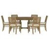 Coaster Fine Furniture 108930-S7W Arini - 7-Piece Round Dining Room Table Set - Sand Wash