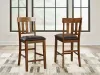 Ashley Furniture D594-124 Ralene - Upholstered Barstool (Set of 2) - Medium Brown