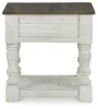 Ashley Furniture T994-2 Havalance - Square End Table - White / Gray